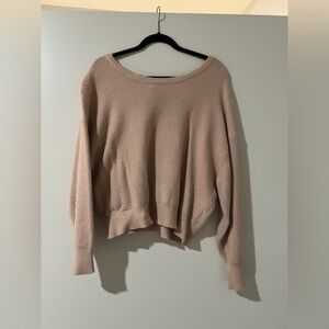 ZARA / SWEATER WITH BLACK BOW / TAN / SIZE S